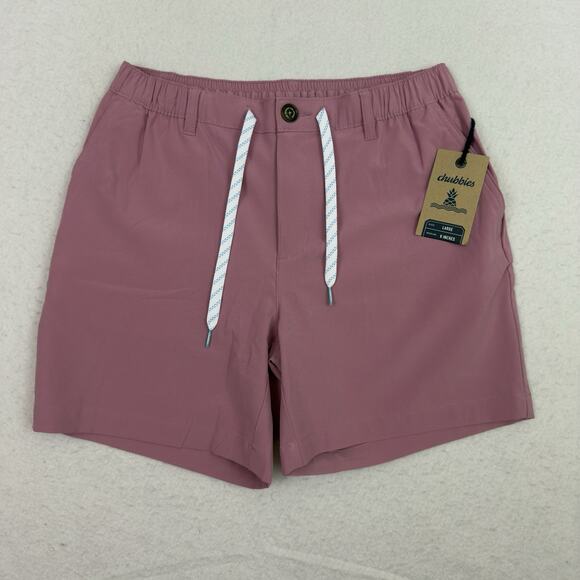 Chubbies Everywear Shorts Mens Large Pink 6” Inseam Performance Golf Pastel NWT - Picture 3 of 15